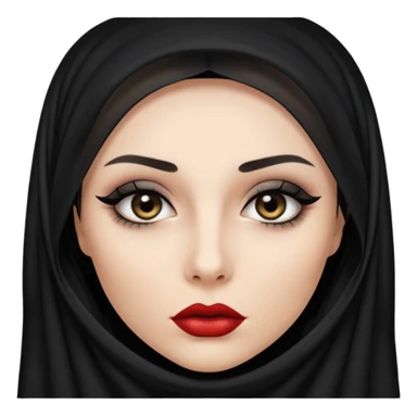 Female figure lifting sheer black veil from her lips, forbidden intimacy sticker