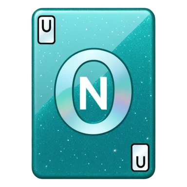 Teal Glittery uno reverse card that says no u in the middle sticker