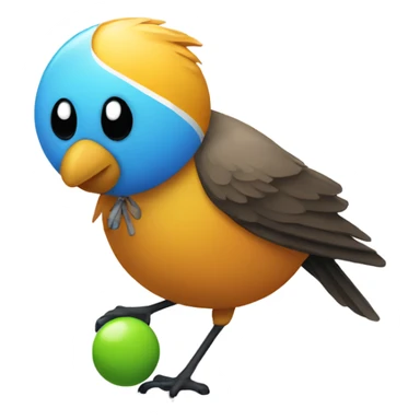 Bird with a yo-yo sticker