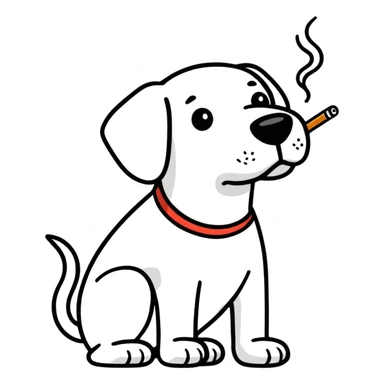 dog smoking spliff sticker