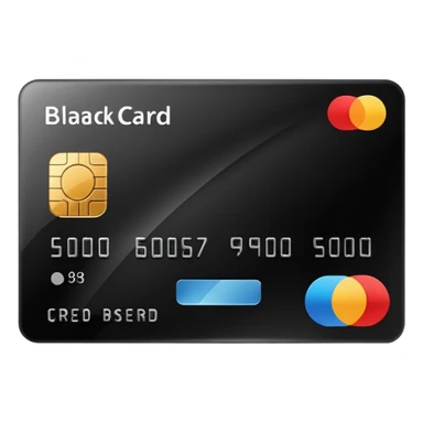 black credit card, no text, no numbers sticker
