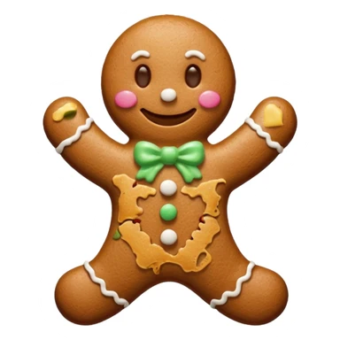 Gingerbread Man with icing smile sticker