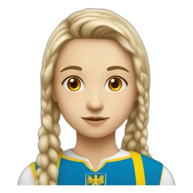 A Ukrainian student wearing the color of the Ukrainian flag sticker