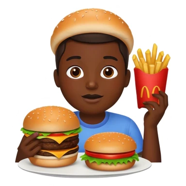 Vegetable eating fast food  sticker