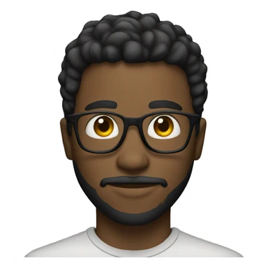 Black Young man and glasses and little beard mustache faded hair sticker