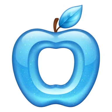 sparkle light blue letter D, apple style emoji, variation 2 sticker