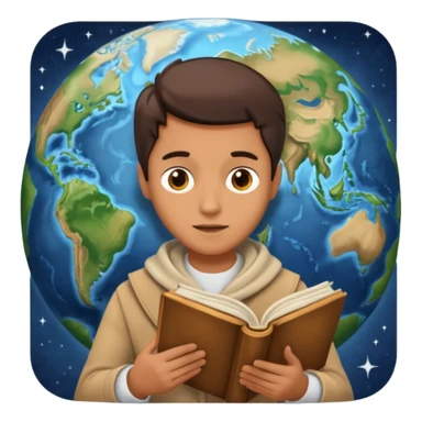 someone who is reading a book to learn the history of our planet  sticker