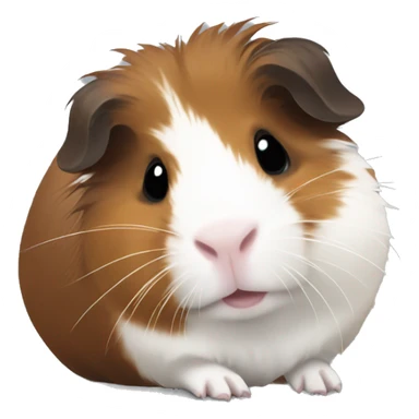 Guinea pig with white and dark brown and light brown colors  sticker