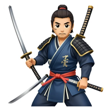 samurai pulling out a katana from sheath sticker