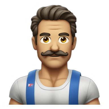 Muscle mustache expressive Cuban man sticker