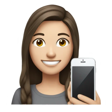 Brunette white Girl taking selfie with her phone sticker