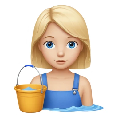 kid girl with sand bucket sticker