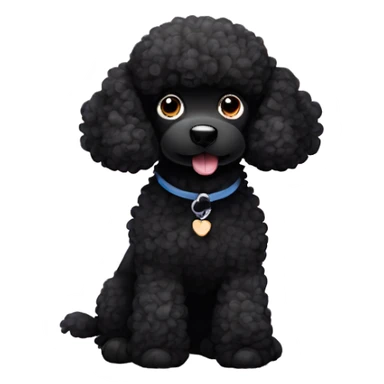 cute black poodle sticker