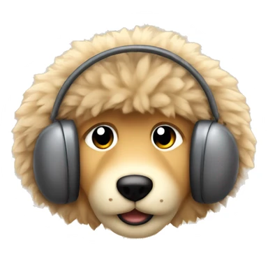 Furry fluffy tan ear muffs without a person sticker