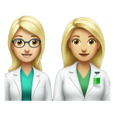 Chemist in lab and blonde female pharmacist sticker