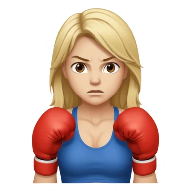 blonde female boxer long hair sticker