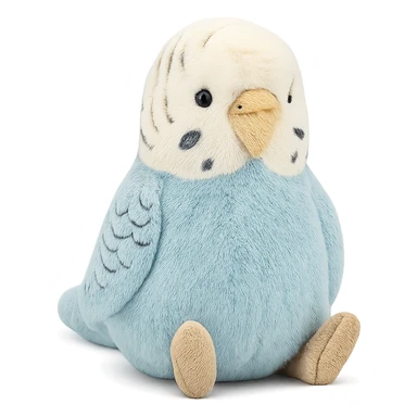cute sky blue budgie jellycat plushie sticker