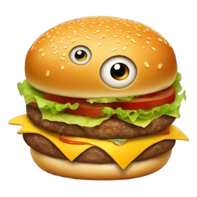 Burger with eyes sticker