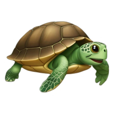 Une tortue avec un coeur sticker