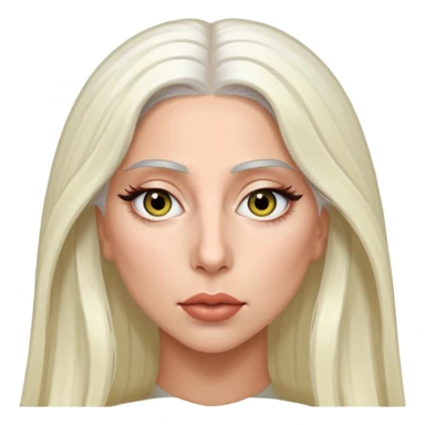 Lady Gaga with hazel eyes, long white hair sticker