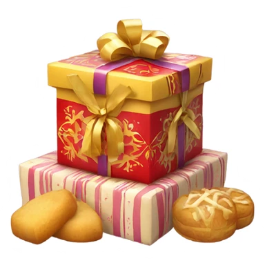 Traditional russian new year sweet gift box for kids sticker