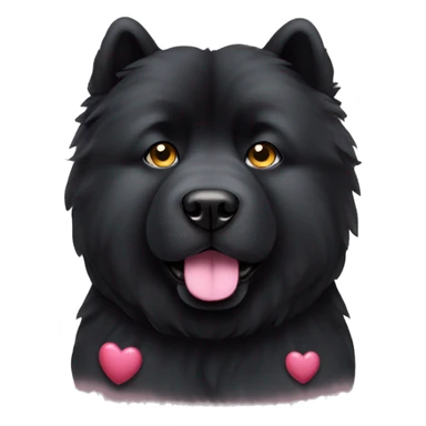 black chow chow with hearts in eyes sticker