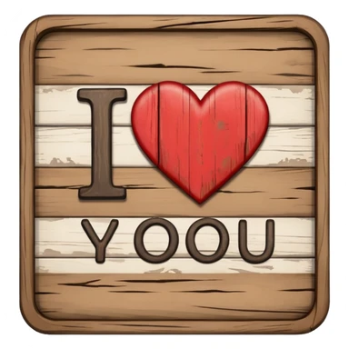 I love you written on a sign  sticker