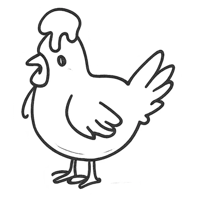 Make the butter on the chicken's head melting, in hand drawn style, keep the background as in original. sticker