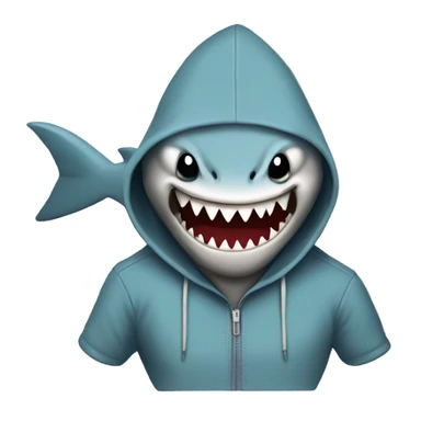 shark wearig a hoodie sticker