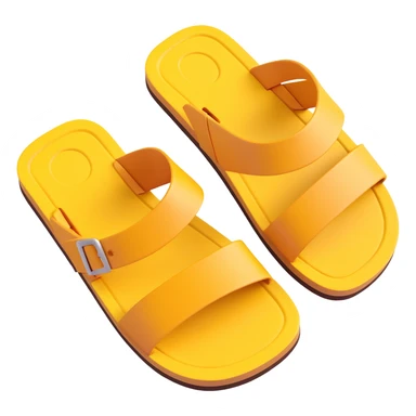 sandal sole with two straps, minimal detail, 3D iPhone emoji style, viewed from the bottom sticker