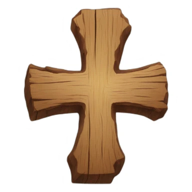 Cross of wood sticker