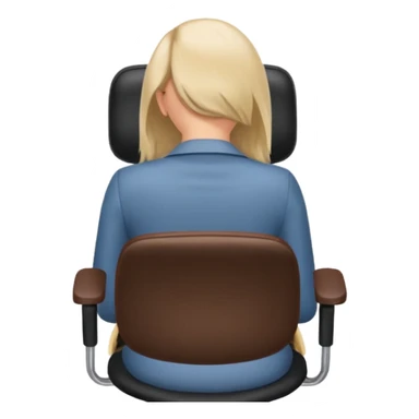 Back of head woman sitting on an office chair sticker