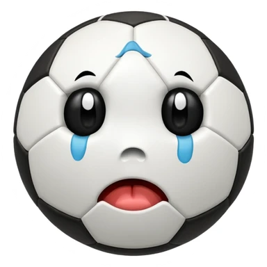 BALON DE FUTBOL CON CARAS LLORANDO sticker
