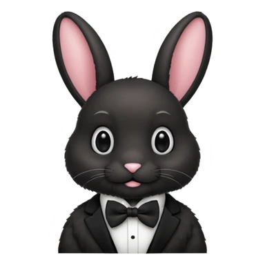 black bunny with bowtie sticker
