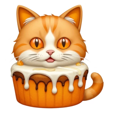 Cat vomiting because of eating cake sticker