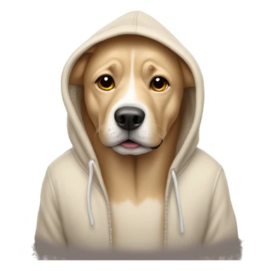 Beige dog with hoodie  sticker