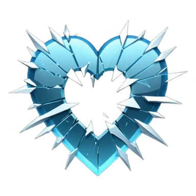 emo heart with a shattered glass effect sticker