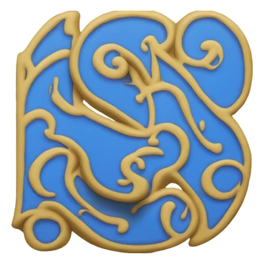 Blue old English letter D sticker
