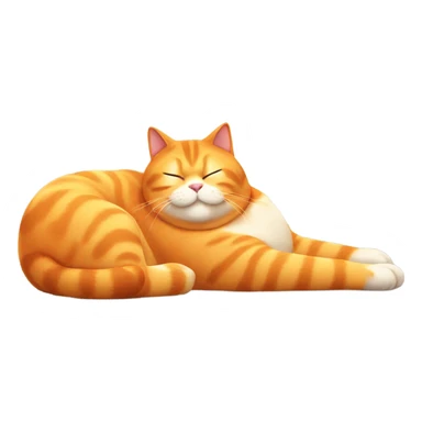 Fat orange cat lazing in the sun sticker