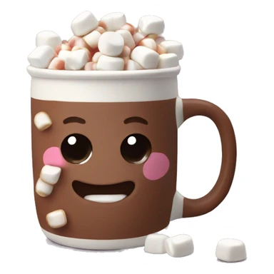 Cute Mug of hot chocolate with mini marshmallows sticker