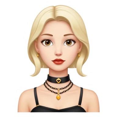 woman with choker necklace sticker