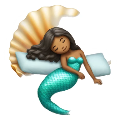 Mermaid sleeping on a shell bed sticker