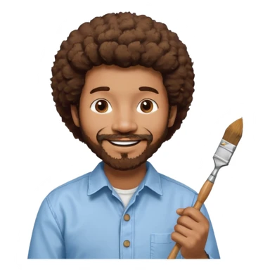 Bob Ross painting sticker