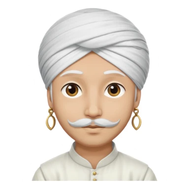 Sardar boy wearing turban white and manly sticker