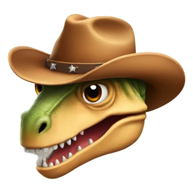 Dinosaur with a cowboy hat sticker