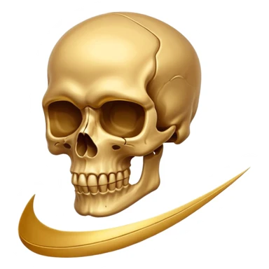 skull in gold nike  sticker