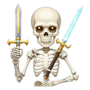 Skeleton with gsword  sticker