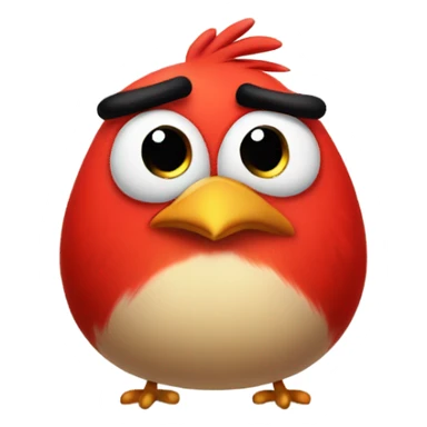 a very angry overweight red bird sticker