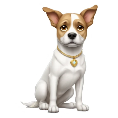 Dog white a princess sticker