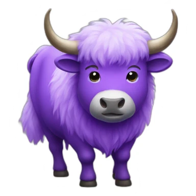 fluffy purple ox sticker